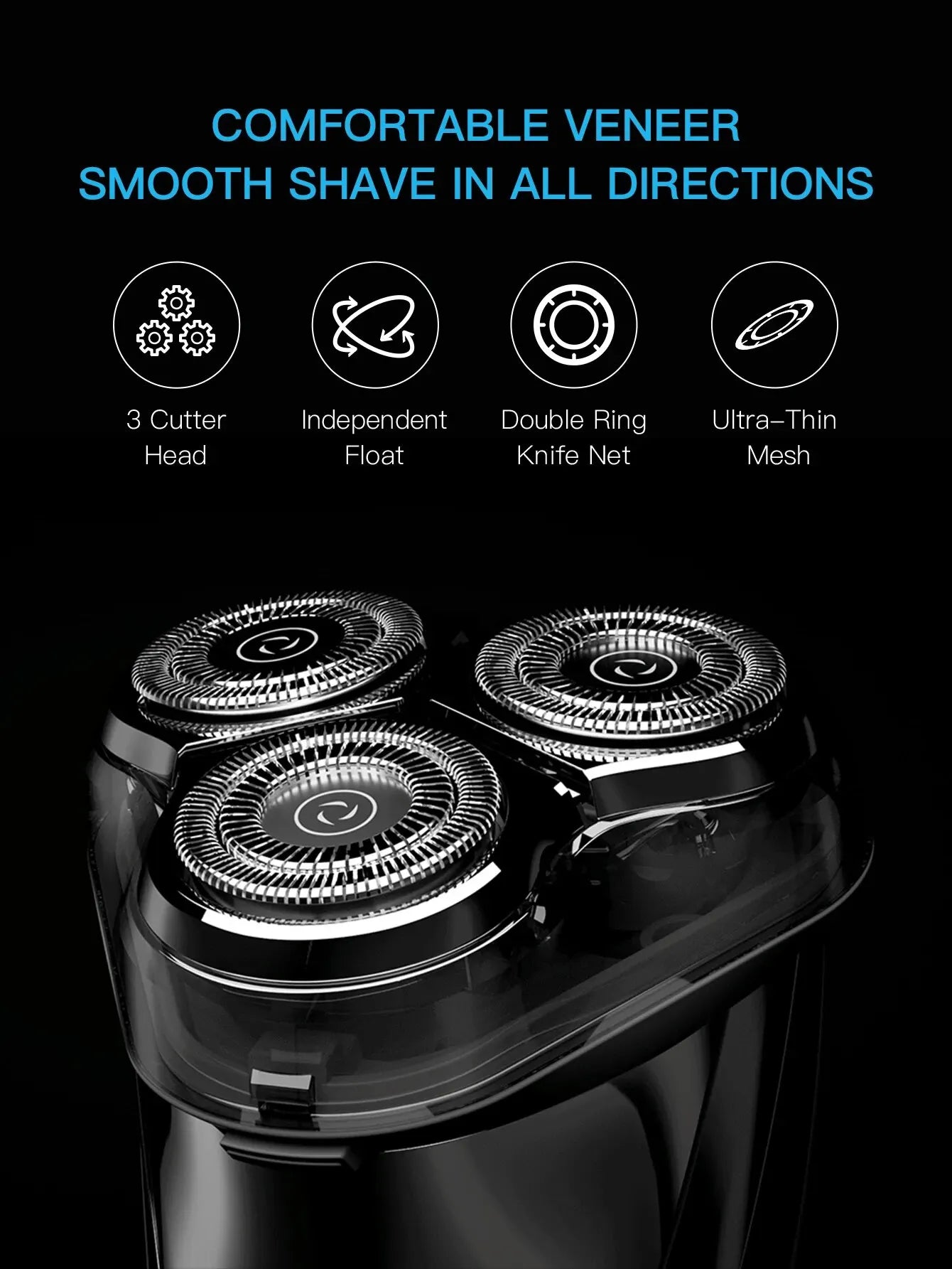 ENCHEN Electric Shaver 3D Blackstone 3 IPX7 Waterproof Razor Wet And Dry Dual Use Face Beard Battery Digital Display For Men