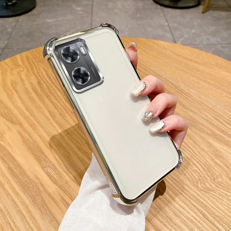 For OPPO A57 Case OPPO A77 Phone Case OPPO A56S A77S A57E A57s A57 4G A54S A16 A55 Four Corners Plating Silicone Soft back cover