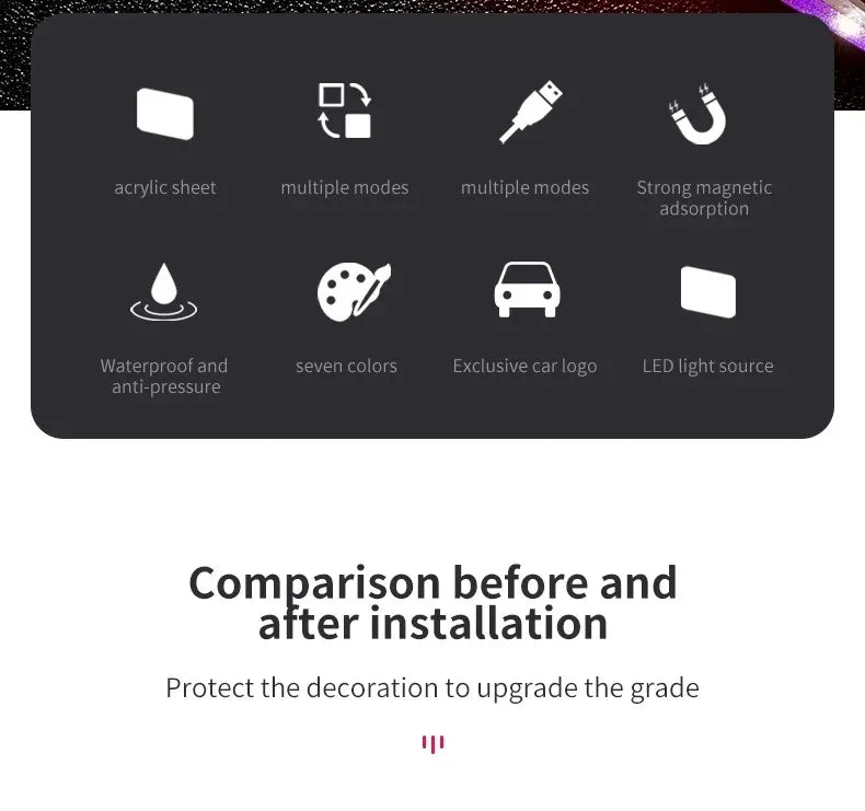 New style Car Door illuminated Sill light Logo Projector Lamp USB Power Wireless LED RGB Welcome Car Scuff Plate Pedal Light