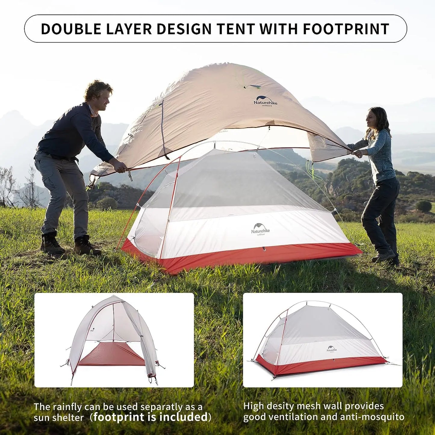 Naturehike Camping Tent Ultralight Portable Cloud Up 1 Person Shelter NairoMarket