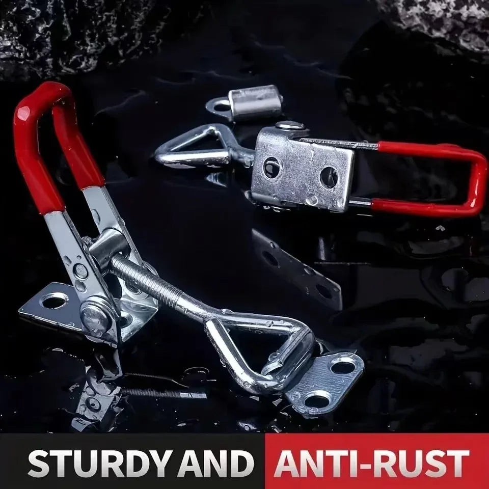 8PCS Iron Galvanized/Stainless Steel Adjustable Toggle Clamp Catch Clasp Quick Release Clamp Anti-Slip Push Pull Toggle Clamp