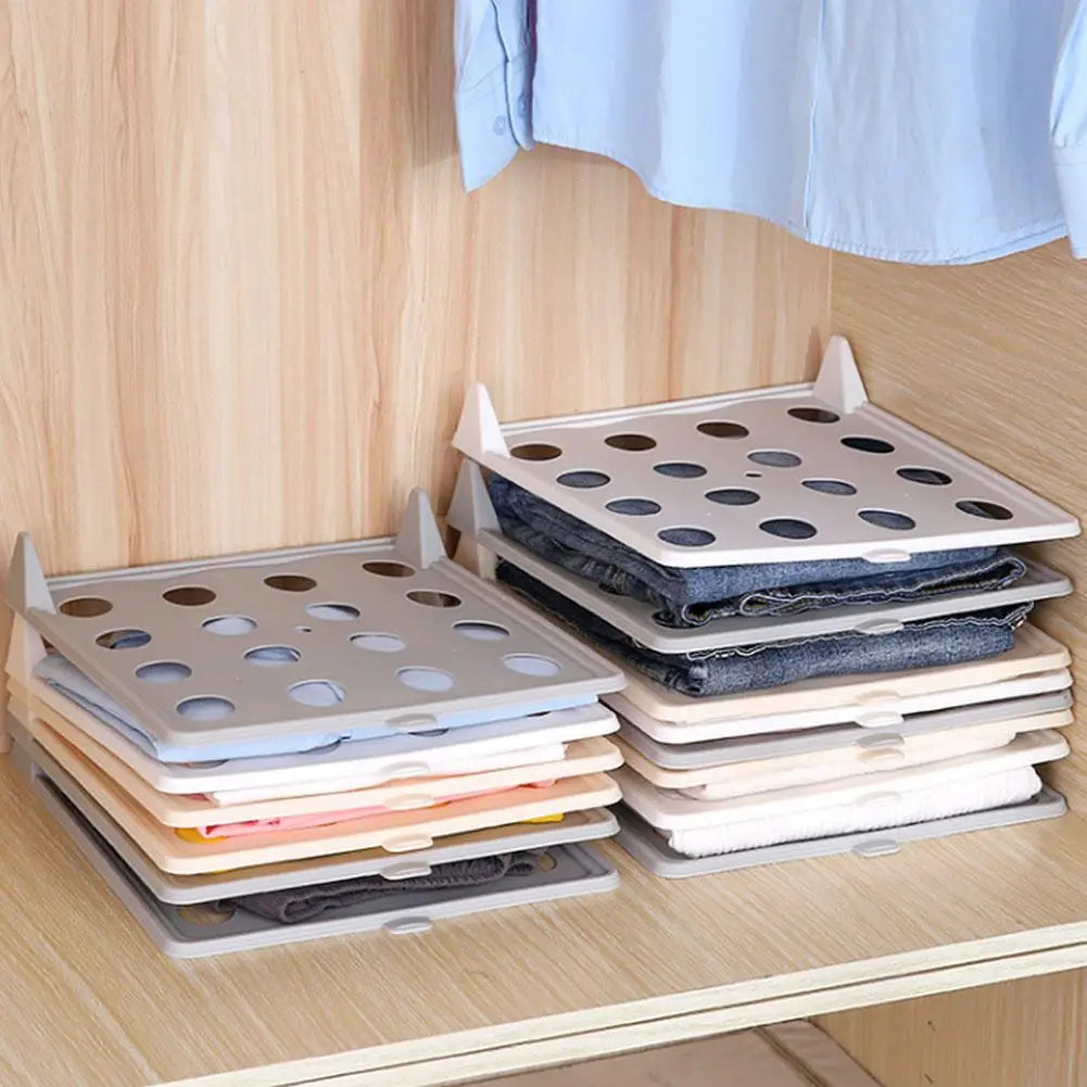 Stackable Shirt Organizer Boards Foldable Clothes Storage Space Saving Wardrobe Drawer Organizer for T Shirt Sweaters Closet Use