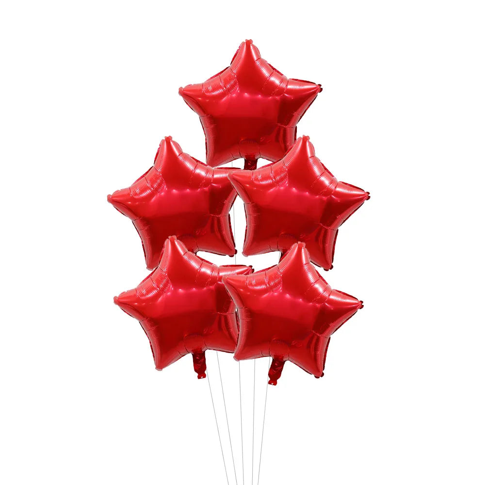 5Pcs 18inch Gold Silver Foil Star Balloon Wedding Balloons Decoration Baby Shower Children's Kids Birthday Party Balloons Globos