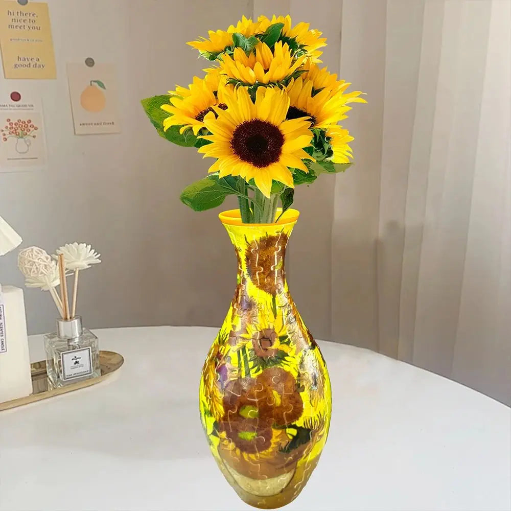 160 Curved Plastic Puzzle 3D Puzzlef Flower Vase Flower Arrangements DIY Arts 3D Art Puzzle Vase Housewarming Gift Puzzle Kit