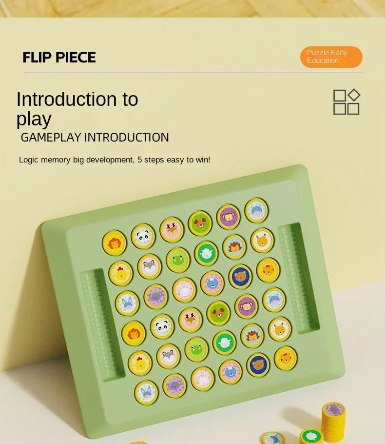 2024 New Two-player Animal Flip Chess Children's Pairs of Touch Shen Ji Miaoji Parent-child Interactive Puzzle Reasoning Game