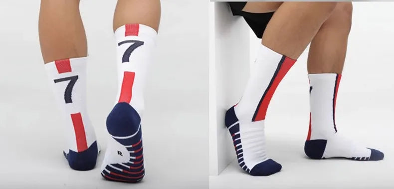 High Qality Number 30 7 Football Socks Adult Men Non-Slip Soccer Sports Outdoor Jog Running Cycling Fast-drying Breathable Sock