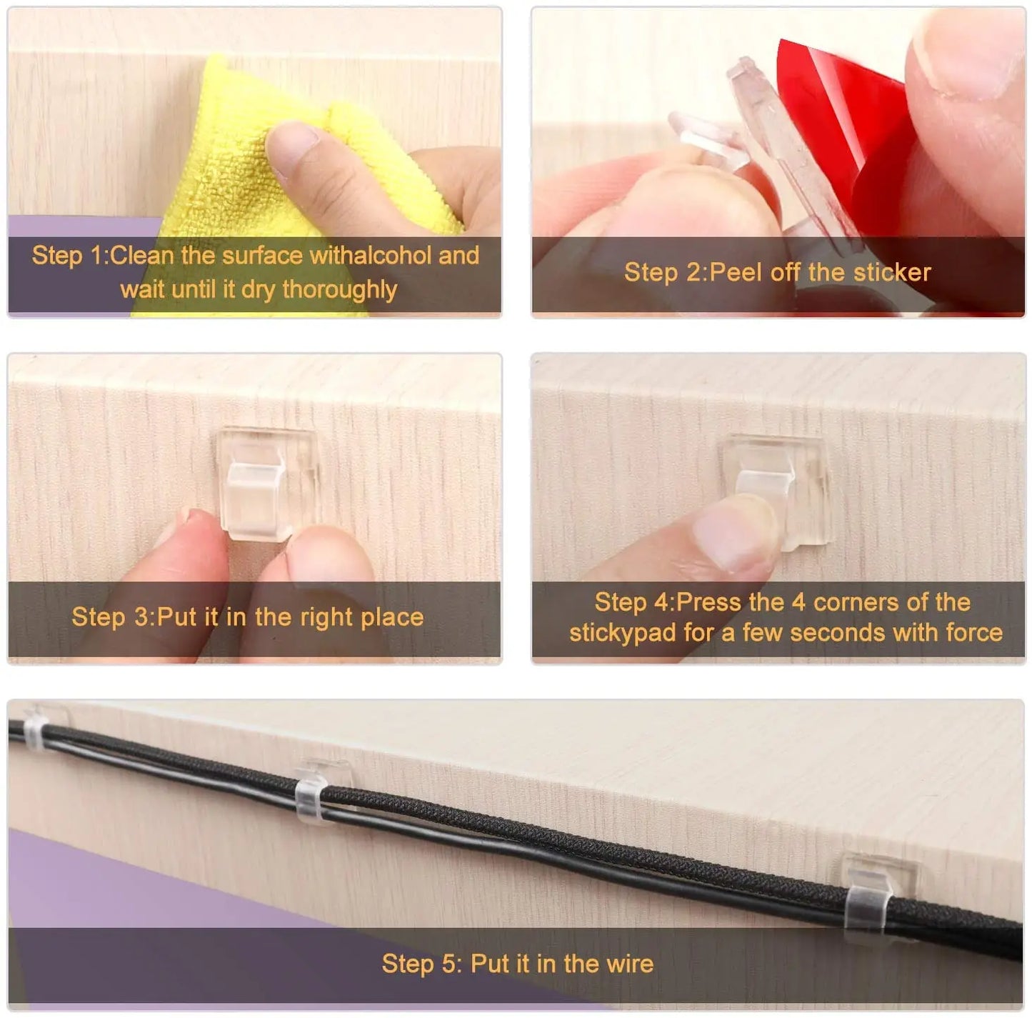 Charging Data Line Network Cable Finishing Line Clip Power Line Fixed Clip Self-Adhesive Pipe Line Alignment Multi-Purpose Clip