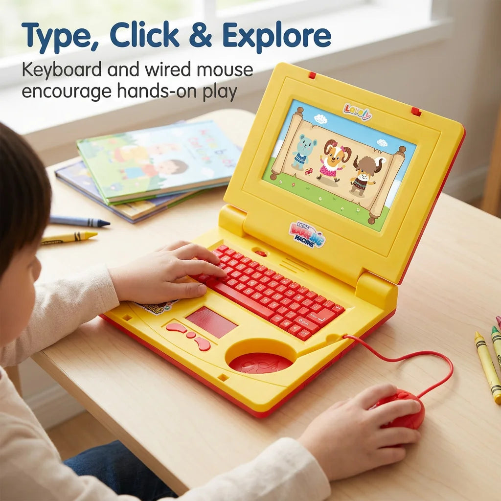 Mini Notebook Musical Toy Laptop Portable Integrated Toddler Puzzle Learning Machine Fake Computer Enlightening Birthday Gifts