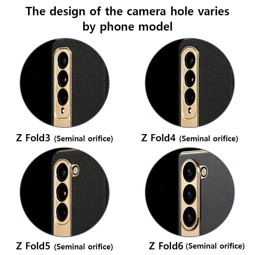 LANGSIDI Brand Luxury Genuine Leather Shockproof Case for Samsung Galaxy Z Fold 3 4 5 6 7 Magnetic Hinge Protective Stand Cover