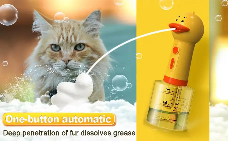 Yellow Duck Pet Cleaning Bathing Electric Foam Machine Usb Charging Automatic Soap Dispenser Foam Machine Pet Accessories