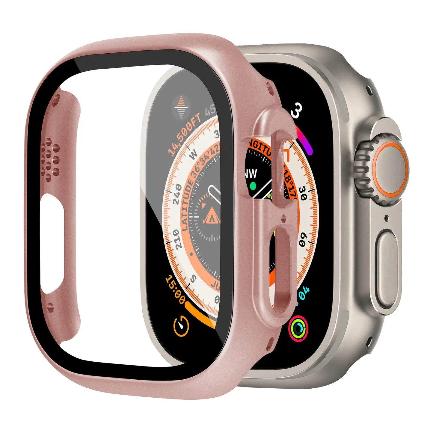 Cover For Apple Watch Ultra 2 3 Case 49mm Accessories PC Shockproof Bumper+Tempered Glass Screen Protector iwatch Series Ultra3