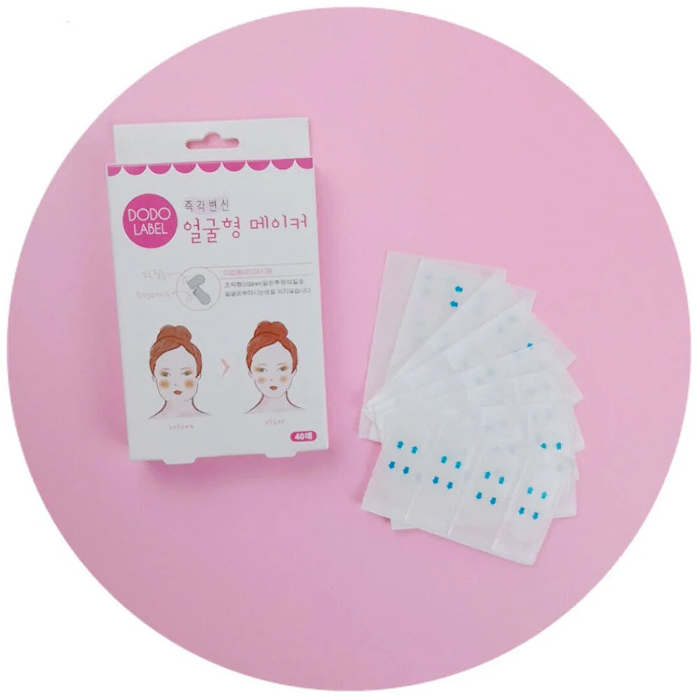 40pcs/10sheets V Lift Face Sticker Invisible Makeup Adhesive Lift Face Tape Slim Patch Breathable Sticker Lifting Tighten Chin