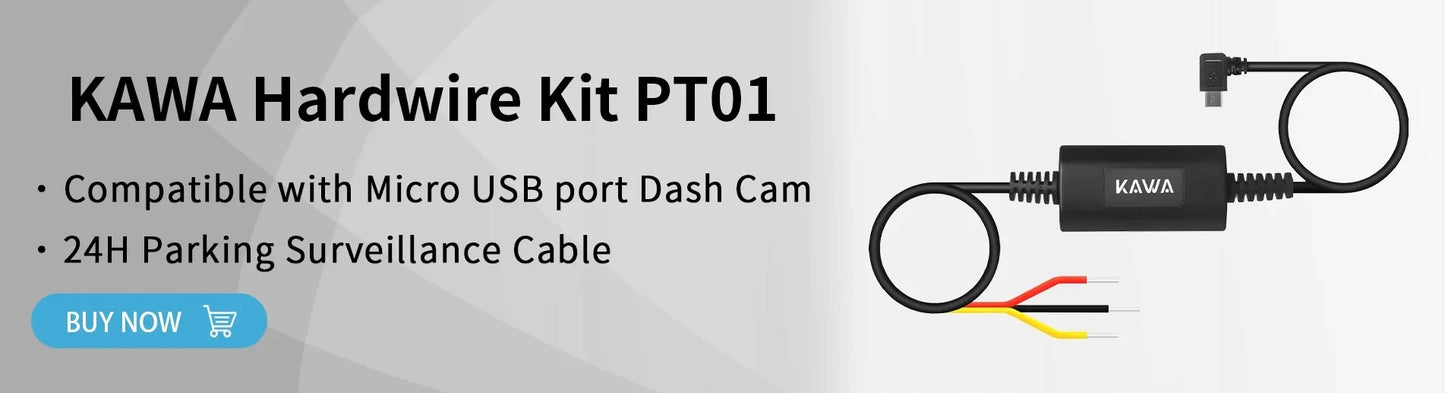 2K Dash Cam For Cars DVR Recorder Front Dash Camera KAWA D5 Emergency Video Recording EN,RU,FR,JP Voice Control WiFi APP Monitor
