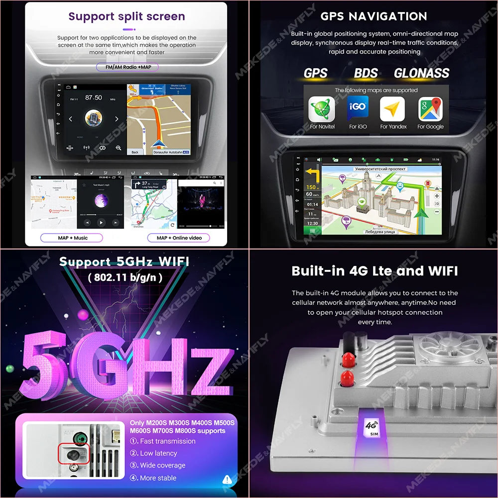 MEKEDE New Android System 7862 8Core DSP Car Multimedia for VW Toyota Universal Autoradio with Carplay RDS GPS BT 4G LTE 5G Wifi