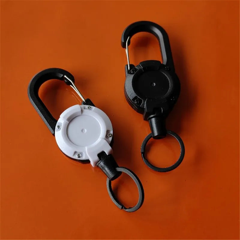 Automatic Retractable Wire Rope Luya Anti-theft Tactical Keychain Telescopic Belt Keyring Outdoor Carabiner Hook Backpack Buckle