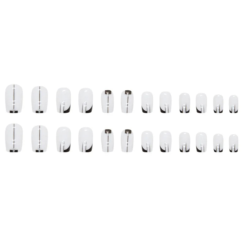 Mandarin Duck 24 Pcs Press on Nails Pink Gradient Fake Nails Glossy Artificial Finger Manicure Reusable False Nails