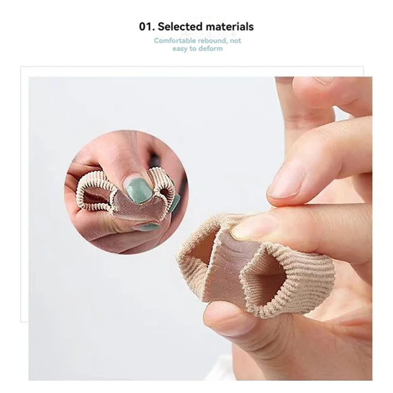 2 PCs Toe Separator Fiber Double Hole Gel Block Big Toe Separator Silicone Men'S And Women'S Fiber Double Hole Set Toe Orthotics