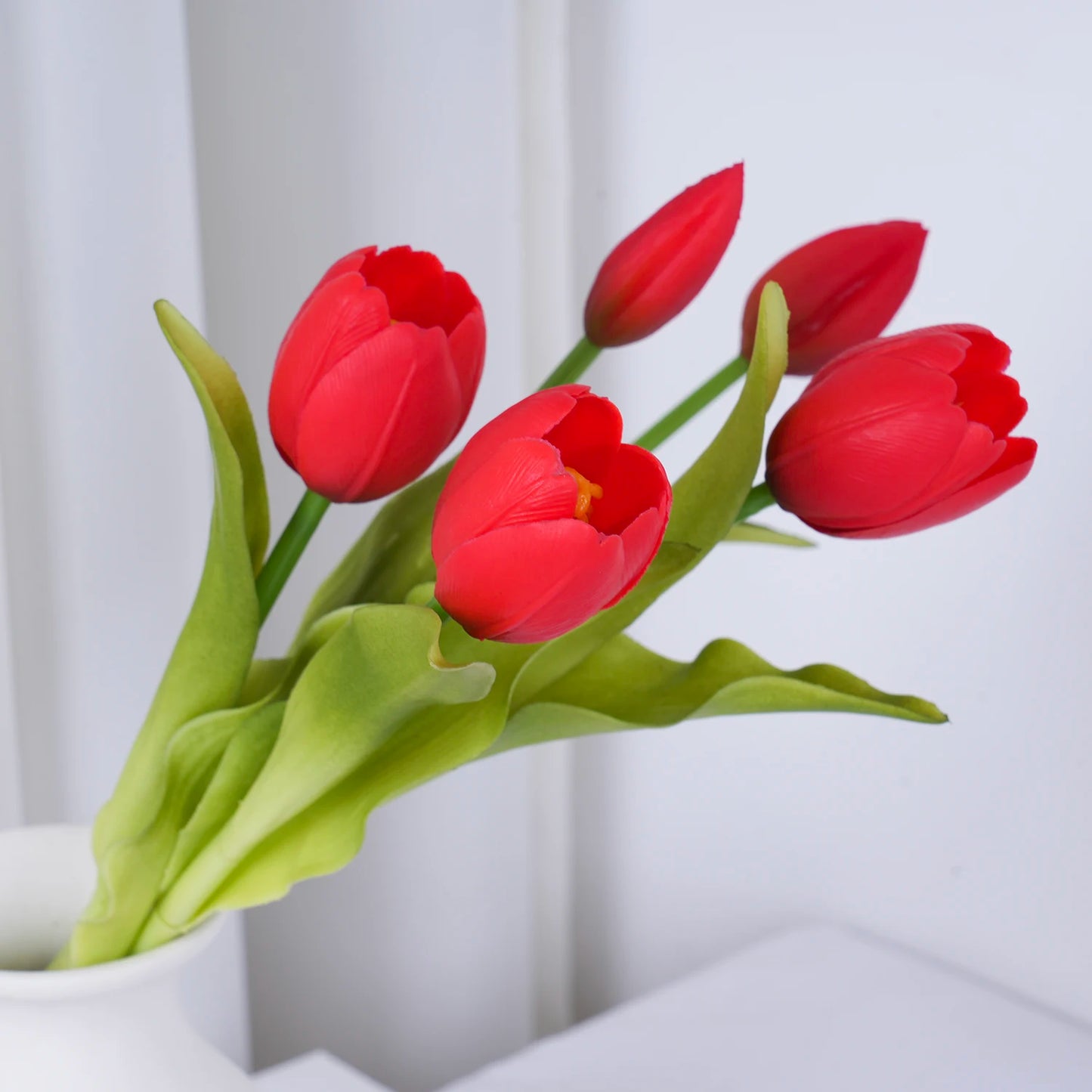 5pcs Artificial Tulip Bouquet Silicone Fake Flowers Party Decoration Living Room Table Centerpiece Floral Arrangement Decoration