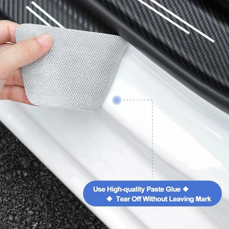 1/4/5Pcs Car Door Sill Scuff Plate Decor Carbon Fiber Stickers For Subaru Crosstrek Legacy Forester Outback Impreza Levorg Smart