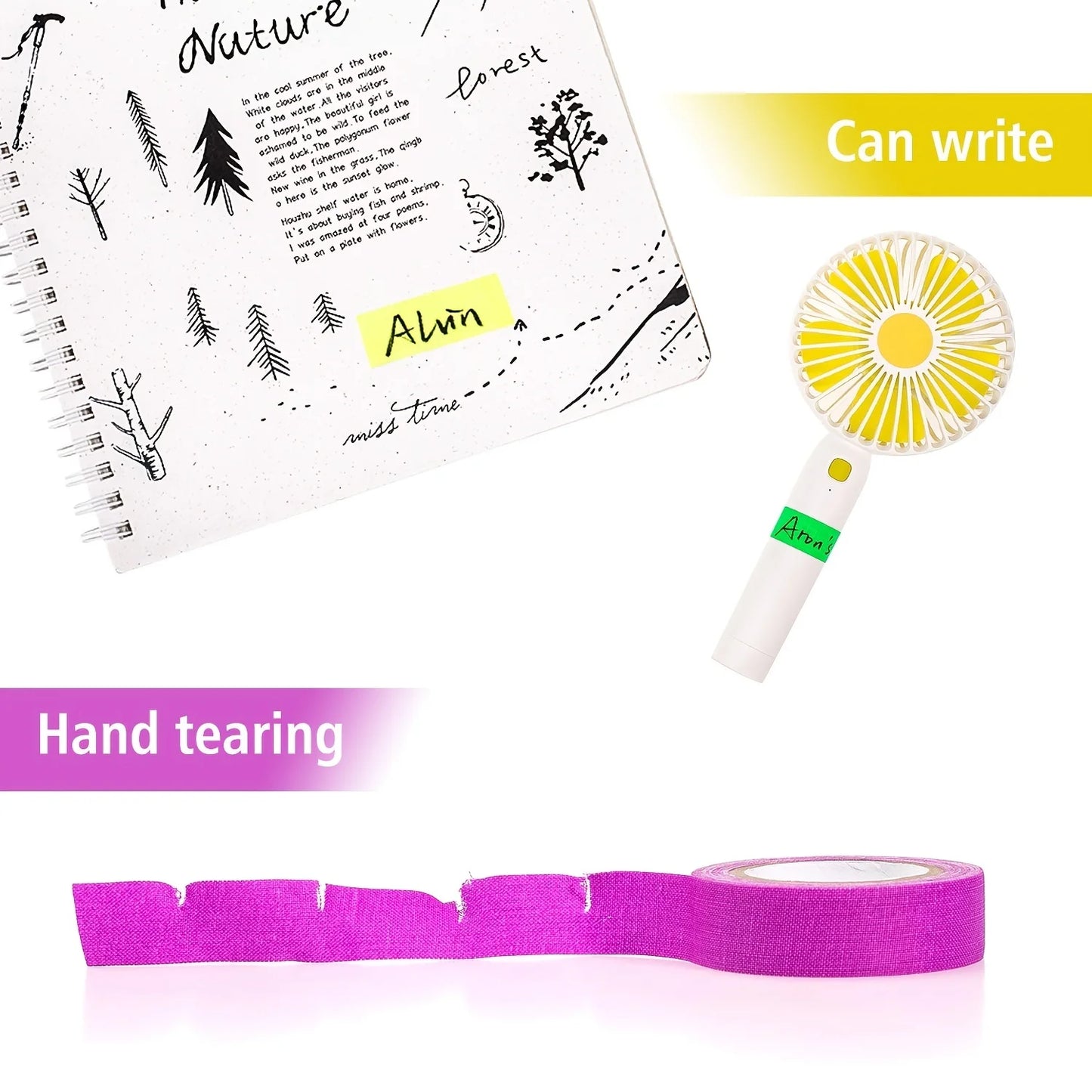 6 Rolls Neon Gaffer Cloth Tape Fluorescent UV Blacklight Glow In The Dark Tape For UV Party Material Hand Account Tape Gift Pack