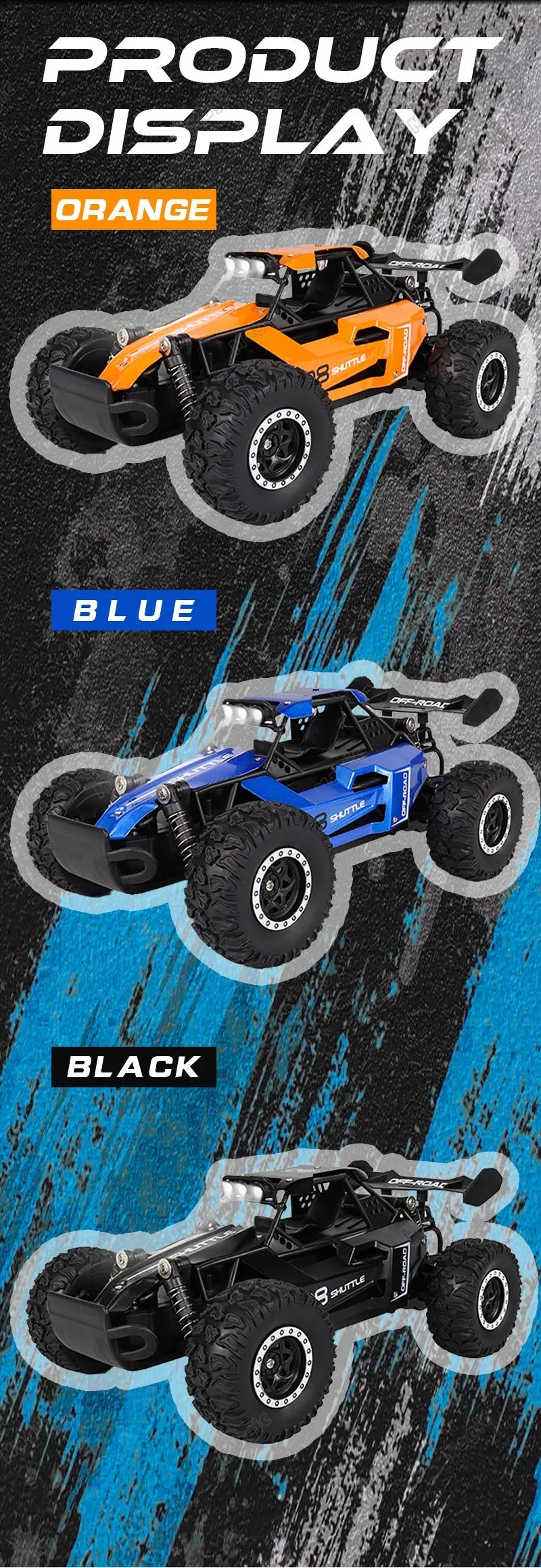 DK087 1:16 2WD Brushless High-Speed Off-Road Remote Control Drift Racing Car 20KM/H with LED Lighting 2x2 RC Truck Car Model Toy