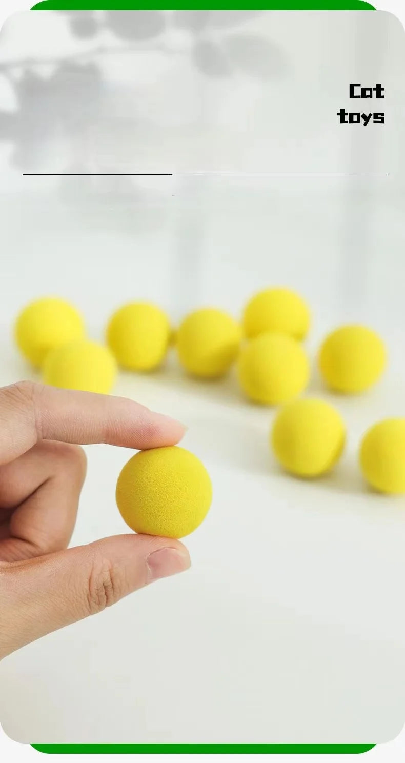 Launch Training Cat Toys Interactive Shooter Gun Teaser Plush Ball Pet Creative Games Stretch Mini Pompoms Kittens Supplies Gato