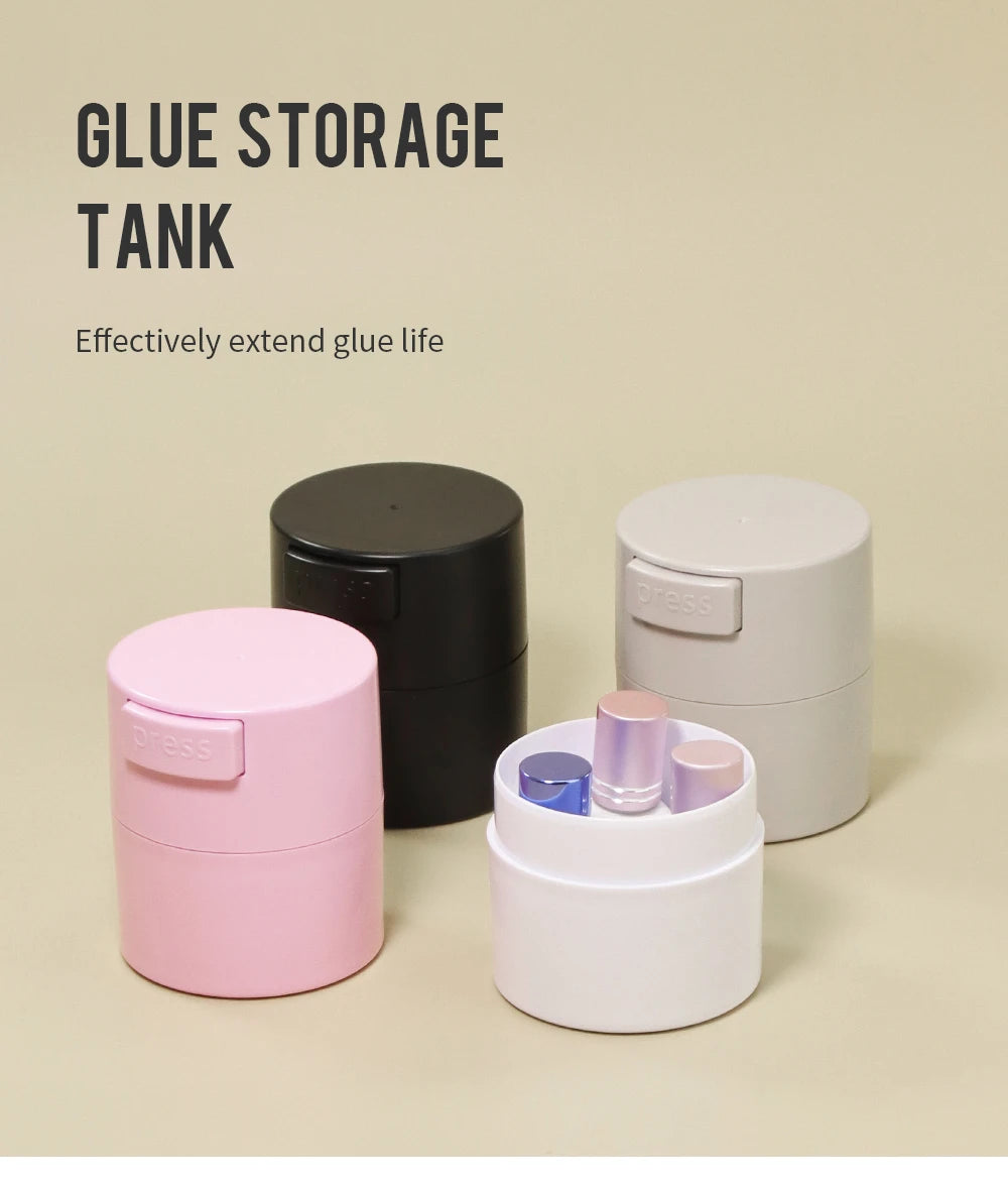 GLAMLASH Eyelash Glue Storage Tank Container Adhesive Stand Activated Carbon Sealed Storage Holder Container Adhesive