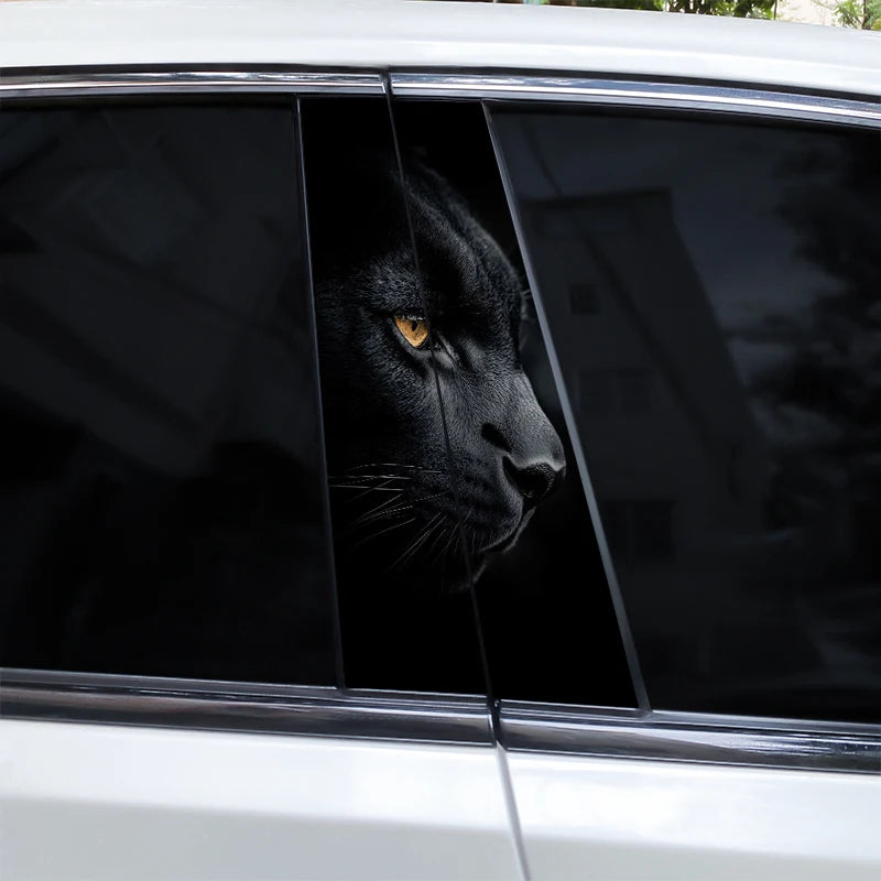2pcs Lion Animal Car Decal Car B Pillar Decal Vinyl Waterproof Car Door Post Decal Diy Car Modification Styling Decal
