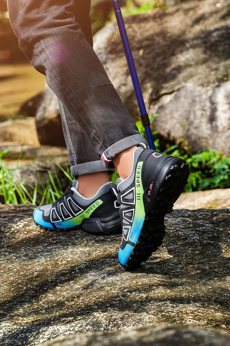 Men's Outdoor Hiking Shoes Off-Road Non-Slip Anti-Collision Breathable High-Quality Men's Boots Lockless Casual Cycling Shoes