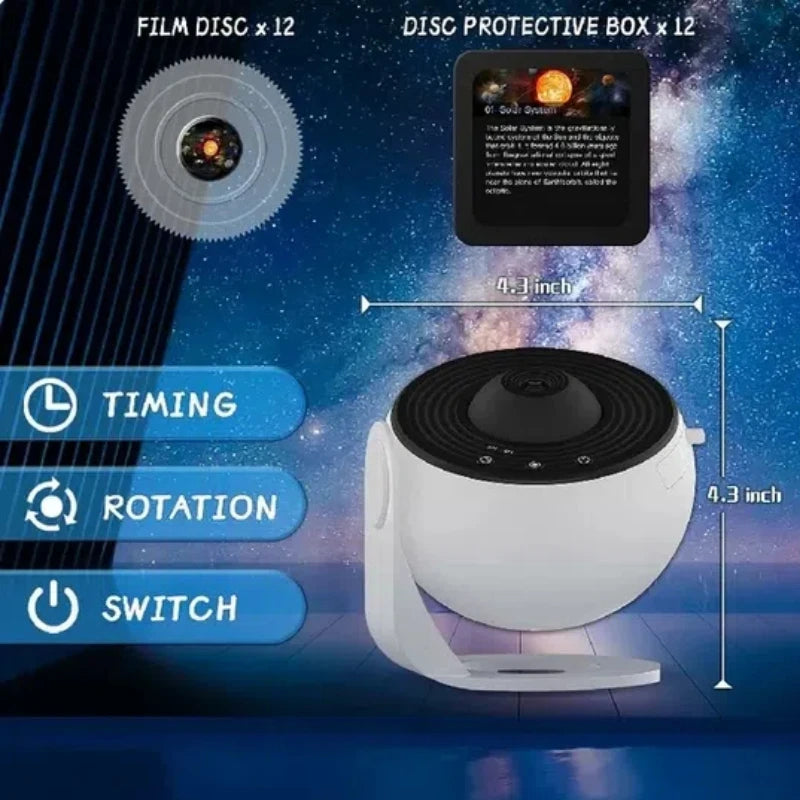 LED Night Light Galaxy Projector Starry Sky Projector 360° Rotate Planetarium Night Lamp For Room Decorative Children Kids Gift