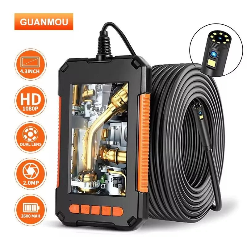Industrial Endoscope Camera 1080P 4.3 "Single Dual Lens HD1080P Car Inspection Borescope Supports Photo Snap and Video Recording