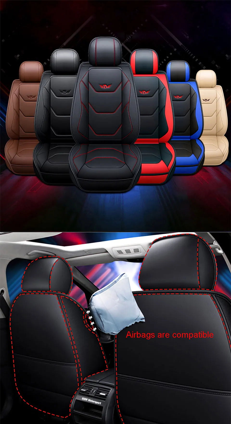 Leather Car Seat Cover For Ford Focus 2 MK1 MK3 Mondeo MK4 Fiesta MK7 Fusion Kuga Ranger Explorer 5 Figo Taurus Auto Accessories