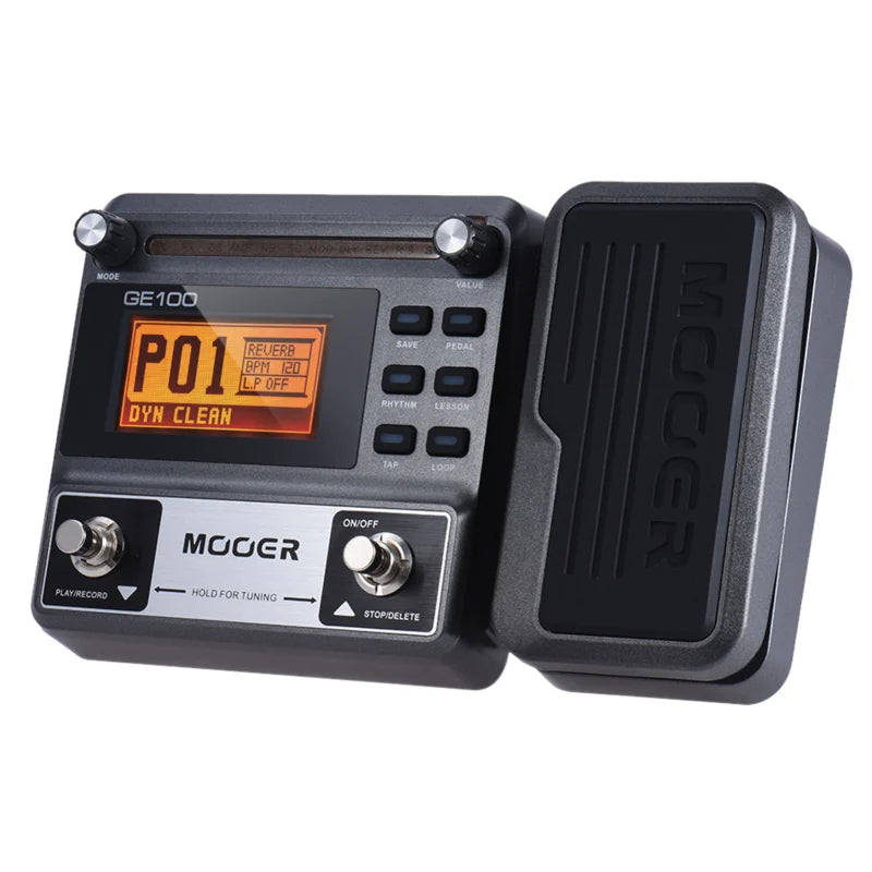 MOOER GE100 Guitar Multi-effects Processor Effect Pedal with Loop Record Tuning Tap Tempo Rhythm Scale & Chord Lesson Function