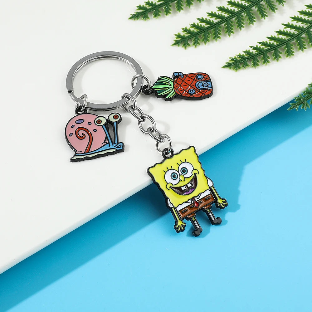 Classic Cartoon Anime SpongeBob SquarePants Keychain Cute Cartoon Figure Pendant Accessories Kawaii SpongeBob Pendant Keychain