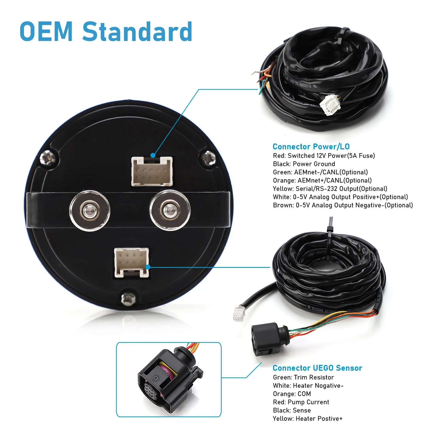 CNSPEED Car New O2 Air Fuel Ratio Gauge Kit EM 30-0300  X-Series Wideband LSU 4.9 0258017025 Oxygen Sensor for Car Oxygen Sensor