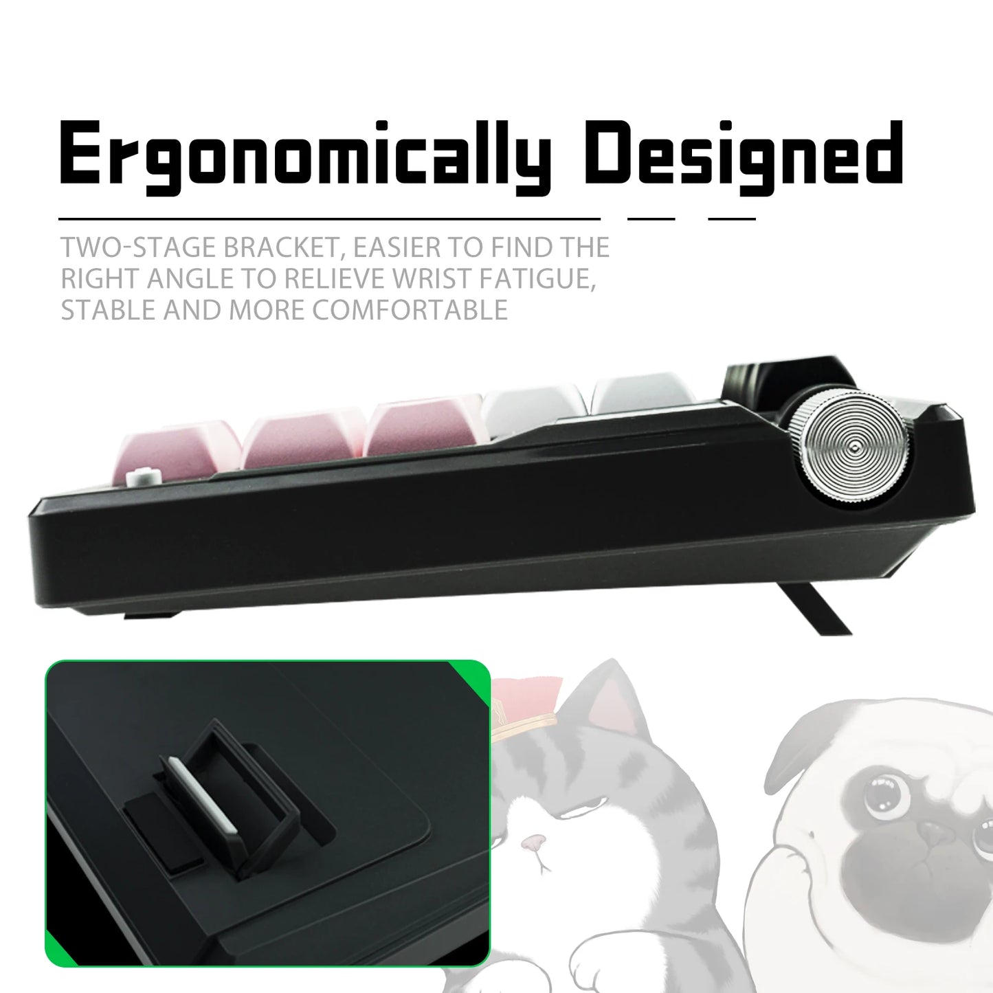 ASL & Supremo Cat Co-Branded Mechanical Keyboard Tri-Mode 2.4G Bluetooth Wireless Wired 79 Key 75% Layout RGB Gaming Keyboard
