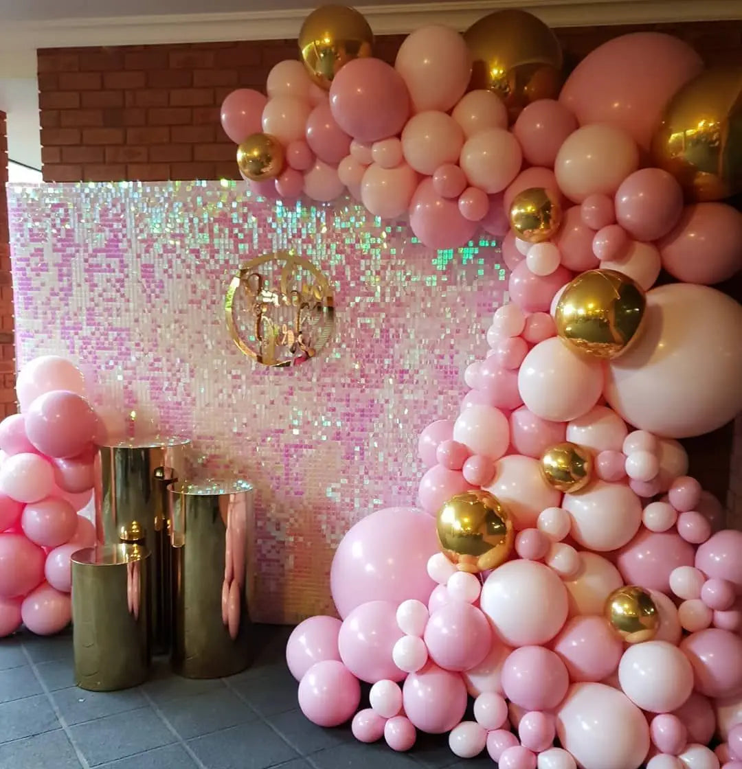 1000pc Shimmer Sequin Party Backdrop Curtain Metallic Foil Fringe Birthday Wedding Wall Decoration Photo Zone Booth Glitter Gold