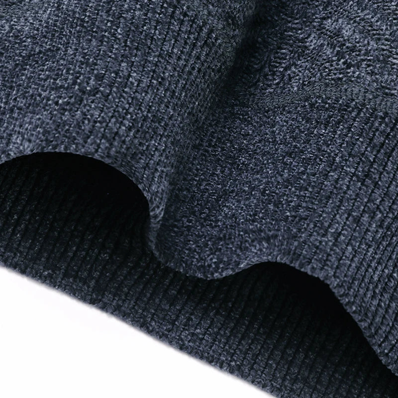 Fashion Thick Fleece Sweater Men's Knitting Pullover Men Winter Autumn Clothing Polo Neck Thickened Warm Pullovers