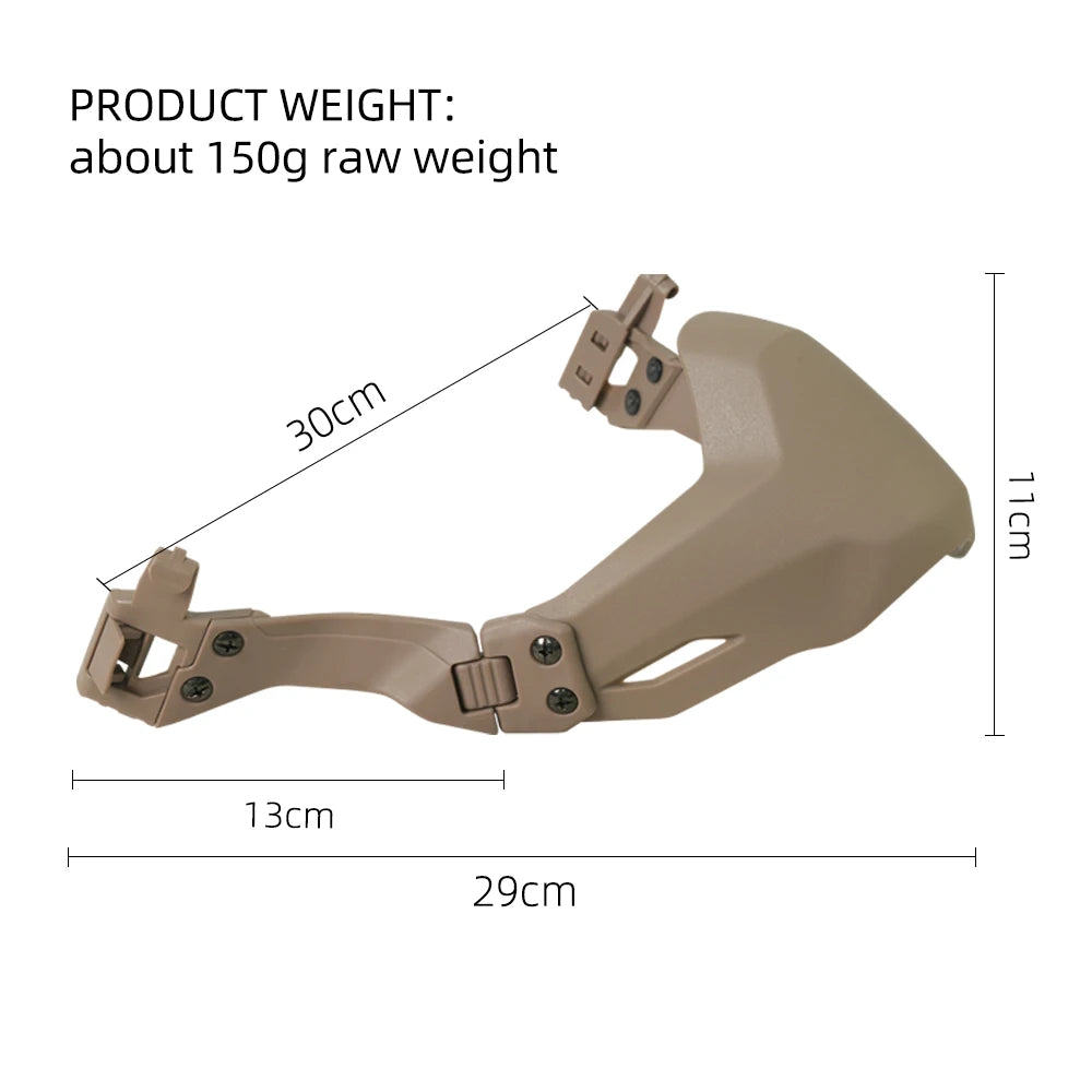 BOOIU Tactical Helmet Masks Half Face Suitable For Fast Rail Helmet Folding Nylon Mask Fit Face Airsoft Protective Helmet Masks