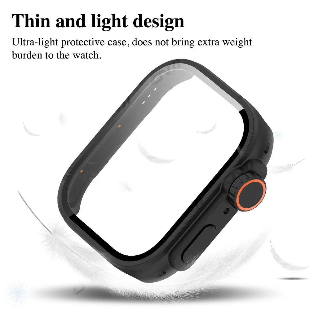 For Huawei Watch Fit 3 Hard Case Tempered Glass Screen Protector Appearance Upgrade Change To Iwatch Ultra 1/2 49MM Accessories