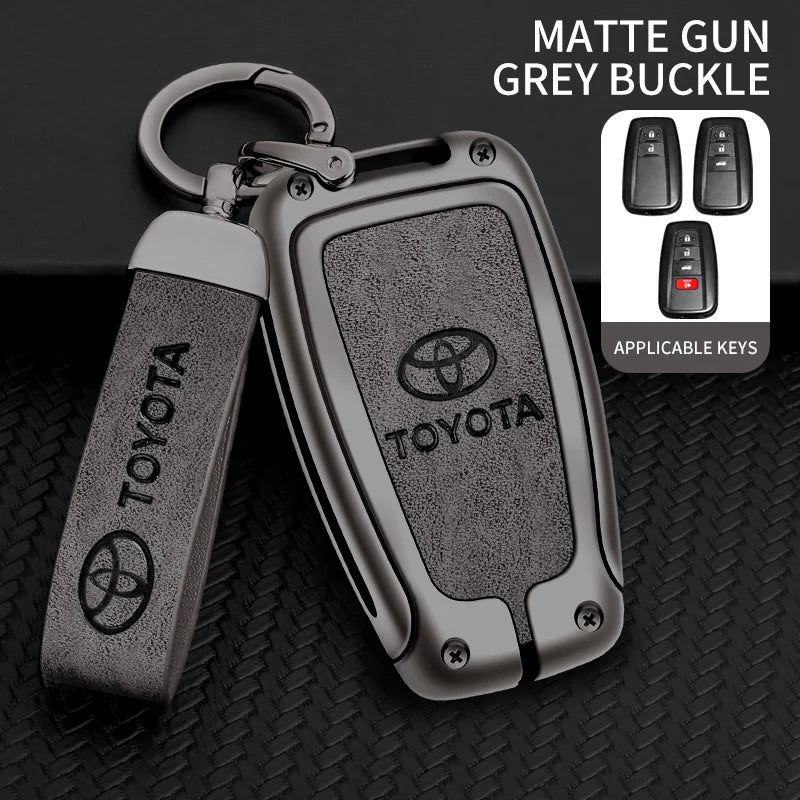 Zinc Alloy Leather Car Smart Remote Key Case Cover Shell For Toyota Corolla Prius Camry CHR C-HR RAV4 Altis Land Cruiser Prado