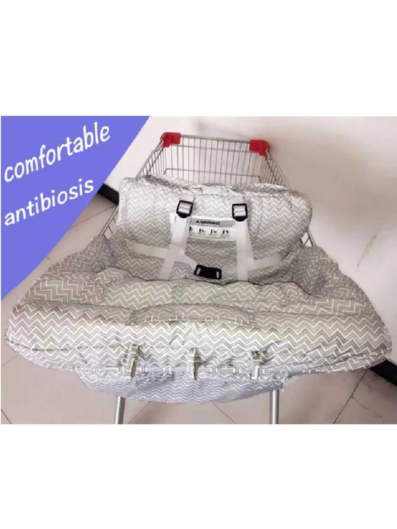 Printed Baby Shopping Cart Cushion Soft Cotton Comfortable and Portable Easy to Install Full Protection