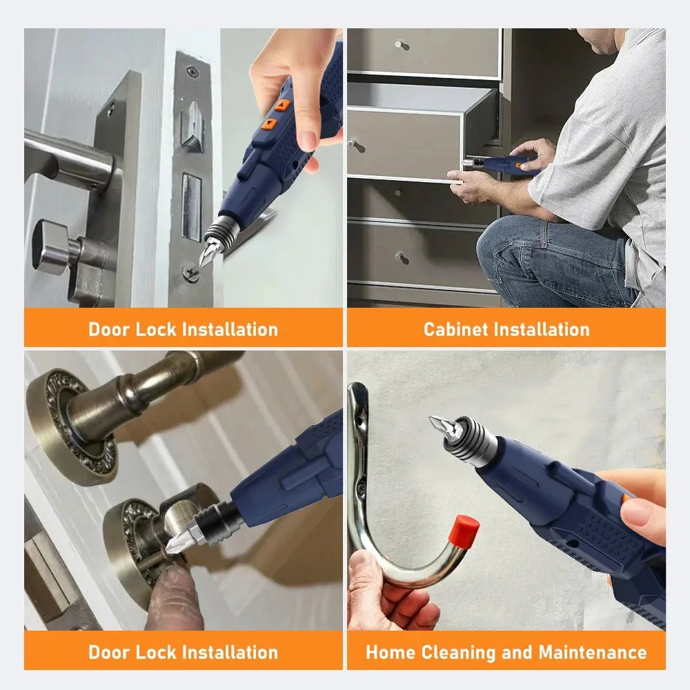 Cordless Electrical Screwdriver Set 4.2V Smart Electric Screwdrivers with LED Lights USB Rechargeable Home Repair Tools Kit