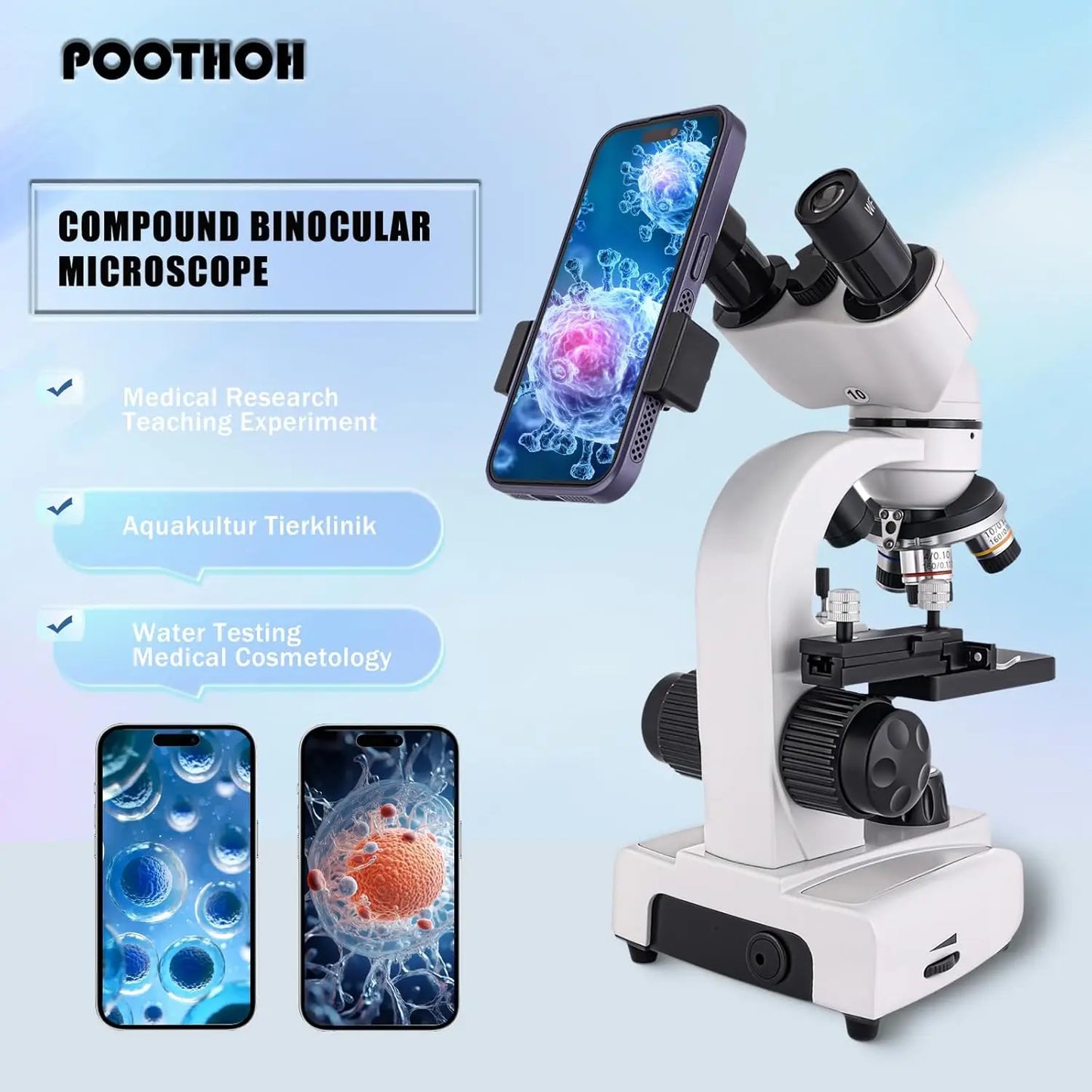 Binocular high definition high power microscope textbook for students Biochemistry Lab Light microscope for children junior high