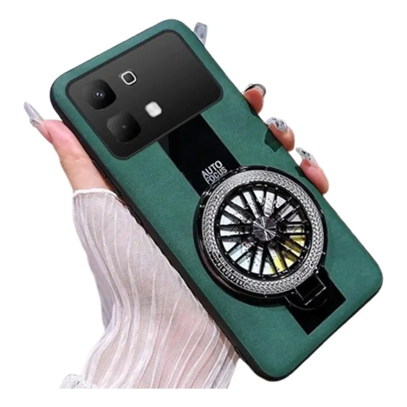 For Infinix Note 60 Pro 5G Solid color synthetic leather silicone shell with heat dissipation bracket For Infinix Note 60 Pro 5G