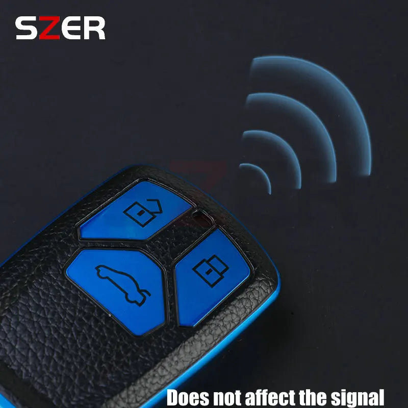 Leather TPU Car Key Case Cover For Audi A4 B9 A5 A6 8S 8W Q5 Q7 4M S4 S5 S7 TT TTS TFSI RS Protector Shell Fob Accessories