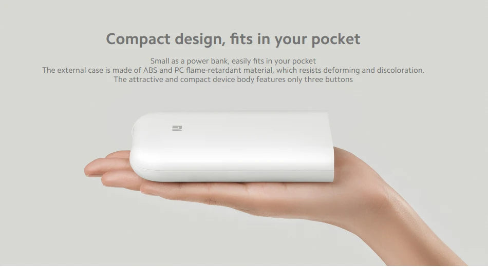 Global Version Xiaomi Mi Portable Photo Printer Support Mi Home APP AR Photo ZINK Thermal Pocket Mini Wireless Bluetooth Printer