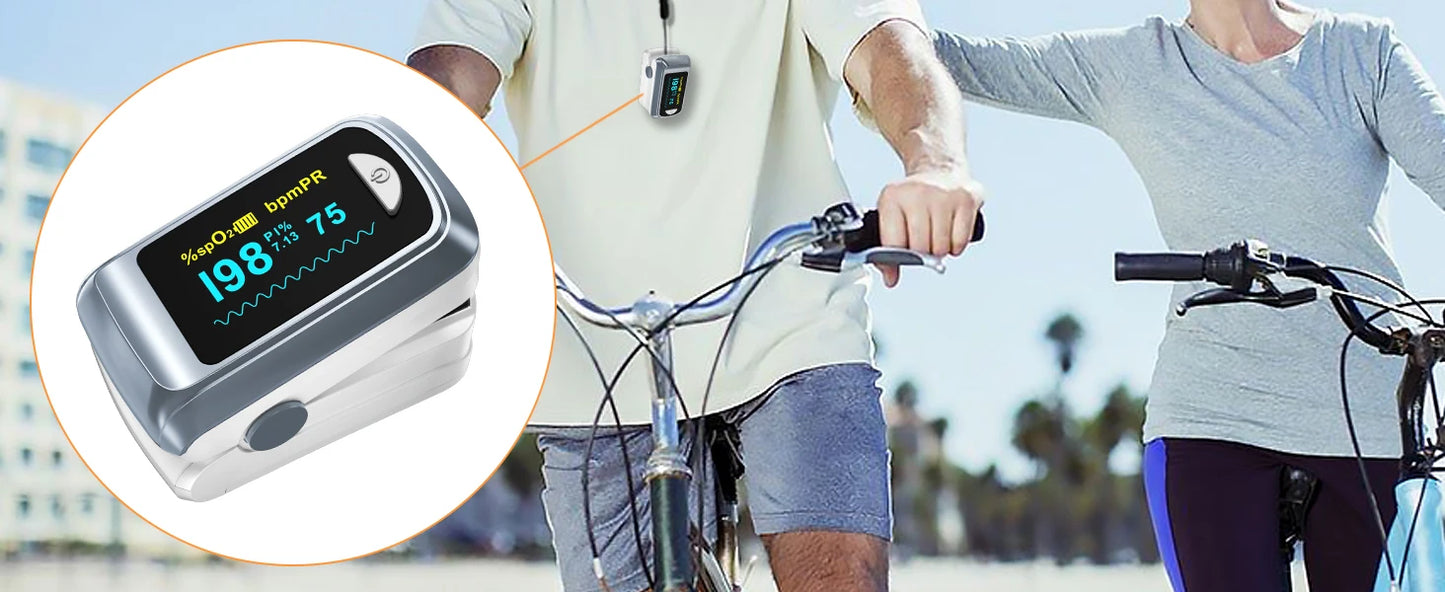 HealthTree Finger Pulse Oximeter SPO2 PR PI RR Blood Oxygen Saturation Meter Heart Rate Monitor OLED Oximetro De Dedo