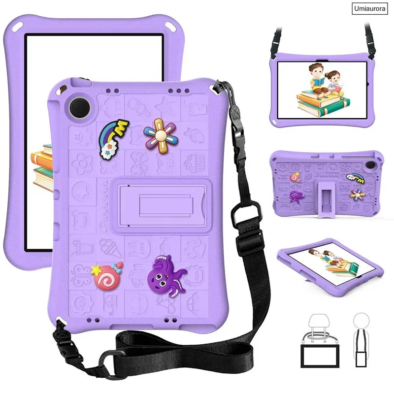 For Samsung Tab S5E S6 Lite 10.4" A7 A8 A9+ A11 Plus SM-X230 SM-X210 X130 T500 T510 Shockproof Stand Strap Tablet Case EVA Funda