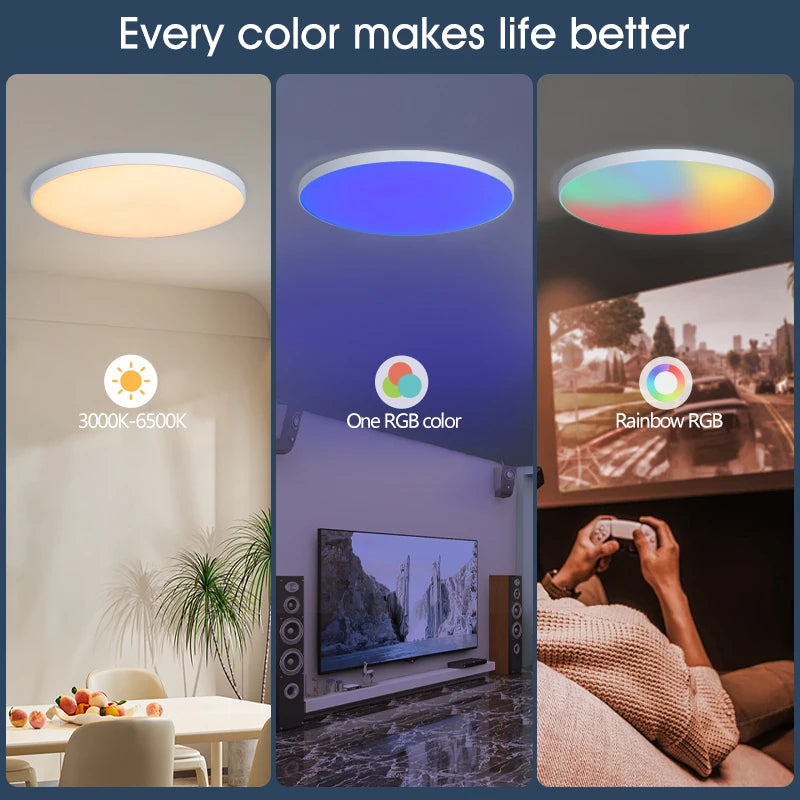 30W 36W Smart LED Ceiling Light RGB Dimming APP TUYA Remote Control Timing Indoor Home Decor Bluetooth WIFI Bedroom Living Room